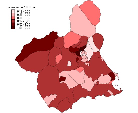 Farmacias por 1.000 habitantes 