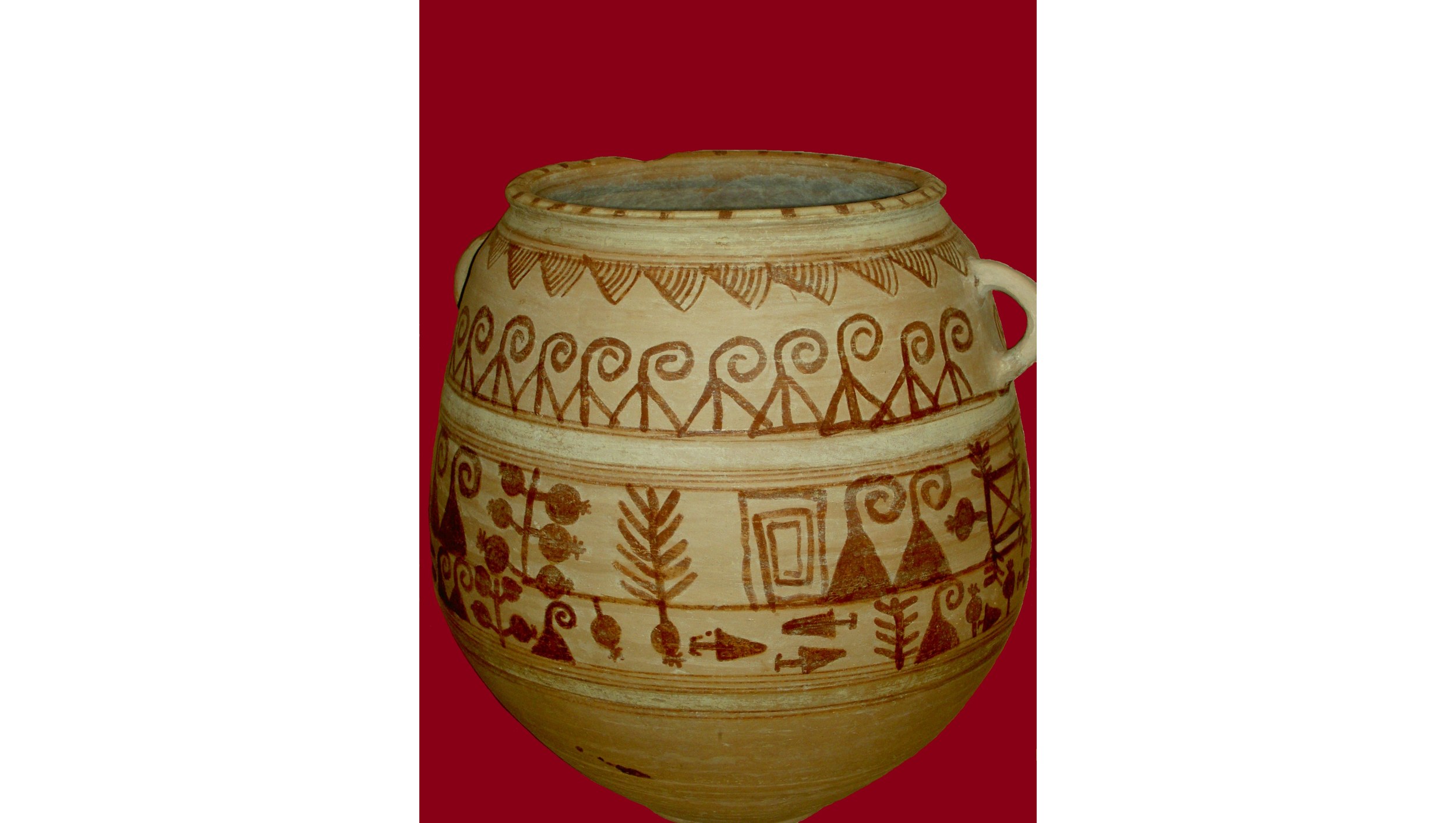 Urna funeraria - Vaso de las granadas y de los puñales / Yacimiento el Cigarralejo / Siglo IV a.C